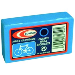 Set cajas parches bici vulcanizante Bompar azul (50 unidades)