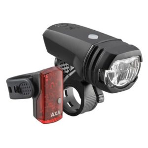 Juego de luces AXA Greenline LED 50 lux USB negro/rojo