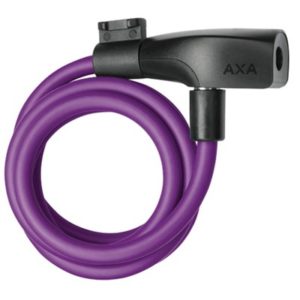 Candado cable AXA Resolute 120 cm - 8 mm morado