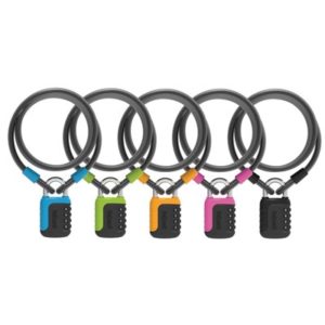 Set 6 candados cable combinacion Onguard Neon 120 cm - 10 mm surtido de colores