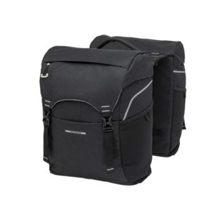 Alforjas New Looxs Sports Racktime 32L impermeable poliester negro con reflectantes (39x29x16 cm)