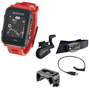 Kit reloj GPS Sigma Id.Tri rojo neon