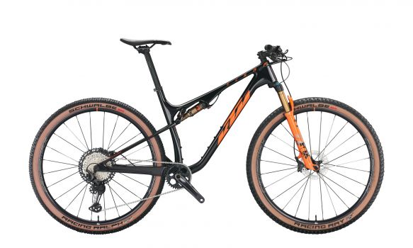 Bicicleta de montaña doble KTM Scarp Master flaming black (naranja) 2022 talla M